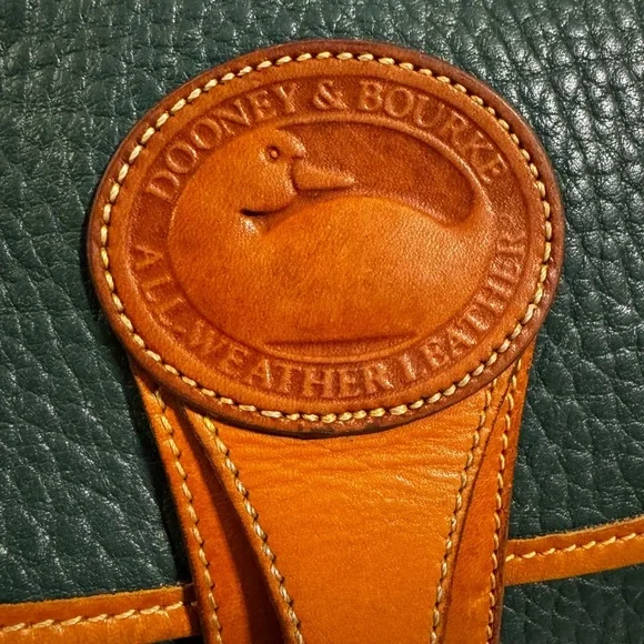 Green and Brown All Weather Leather Dooney & Bourke Crossbody Bag - Picture 2 of 9
